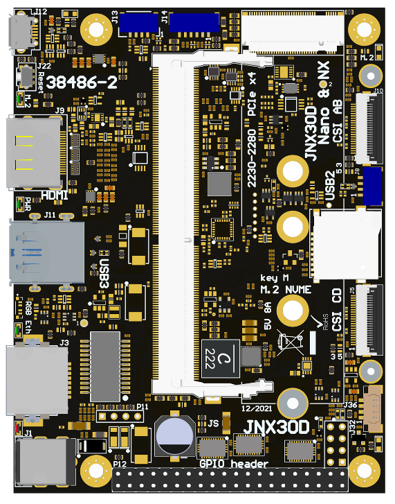 Top Side (the 40 pin GPIO header is included (but not soldered in)